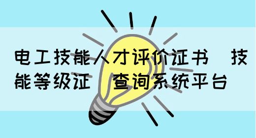 电工技能人才评价证书（技能等级证）查询系统平台(图1)