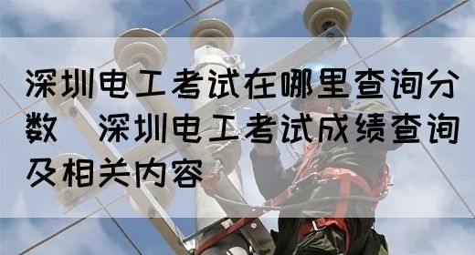 深圳电工考试在哪里查询分数（深圳电工考试成绩查询及相关内容）