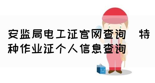 安监局电工证官网查询（特种作业证个人信息查询）(图1)