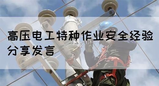 高压电工特种作业安全经验分享发言