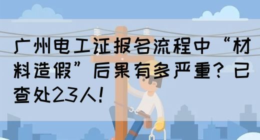 广州电工证报名流程中“材料造假”后果有多严重？已查处23人！(图1)