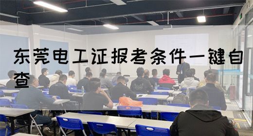 东莞电工证报考条件一键自查(图1)